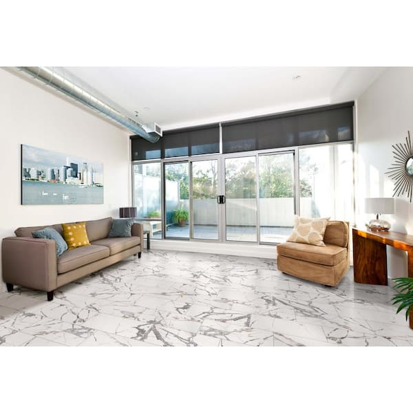 Avalon 12 in. x 24 in. Matte Porcelain Marble Look Floor and Wall Tile (16 sq. ft./Case)