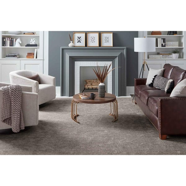 Corry Sound  - Winter Haven - Gray 38 oz. Polyester Pattern Installed Carpet