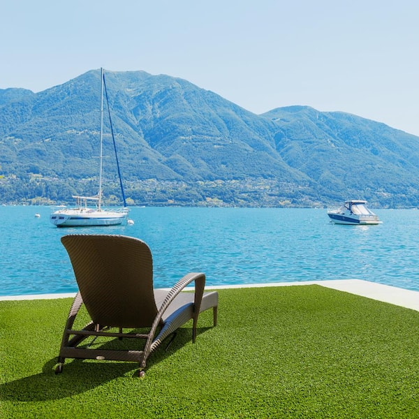 7.5 ft. x 9 ft. Field/Clover Green Artificial Grass Rug