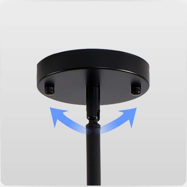 5-Light Black Chandeliers Light Fixture Hanging Dining Room Light Ceiling Pendant Lighting Glass Globes Lamp