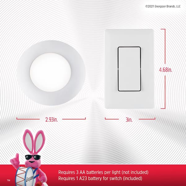 Battery Operated LED Puck Lights with Remote (2-Pack)