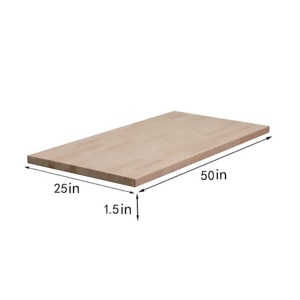 4 ft. L x 25 in. D Unfinished Birch Butcher Block Countertop in With Standard Edge