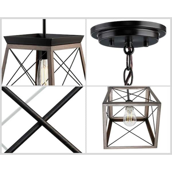 Briarwood Collection 1-Light Antique Bronze Kitchen Farmhouse Mini-Pendant Hanging Light