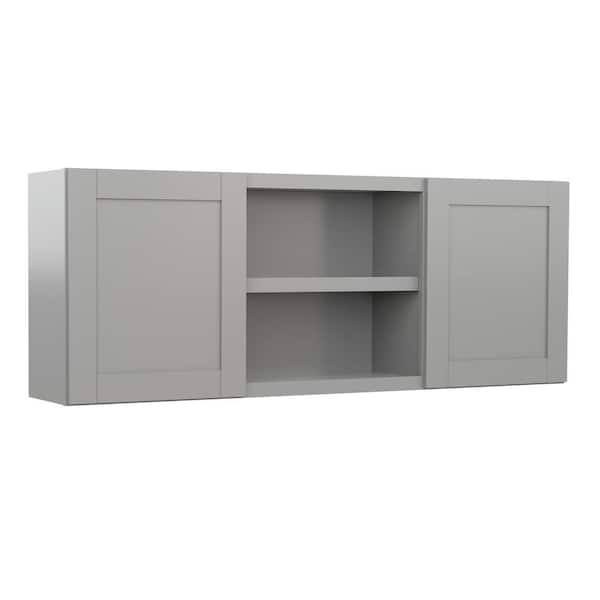 Richmond Vesuvius Gray Plywood Shaker Ready to Assemble Base Kitchen Cabinet Laundry Room 110.5 in W x 24 in D x 90 in H