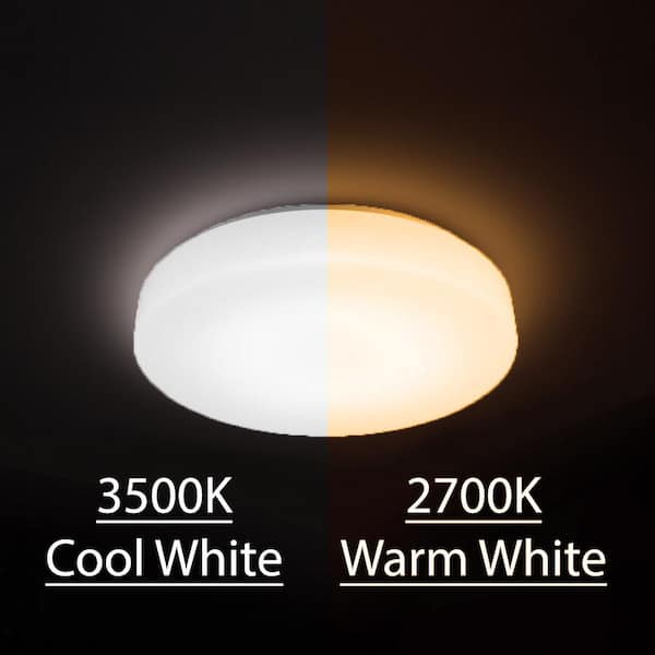 Blo 13 in. 1-Light White LED Flush Mount