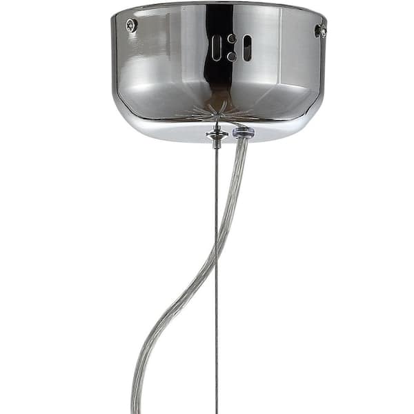 Soyuz 19.5 in. Chrome/Clear Adjustable Integrated LED Starburst Metal/Acrylic Pendant