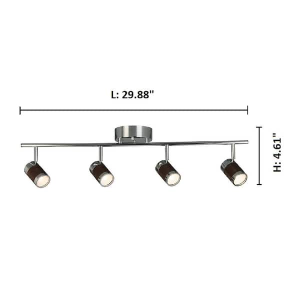Brews 23 Watt 30 inch Chrome Semi-Flush Mount LED Fixed Track