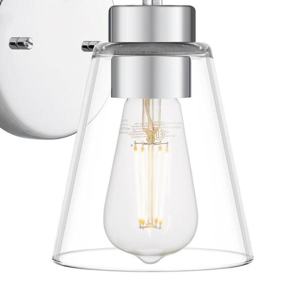 Eastburn 1-Light Polished Chrome Wall Sconce with Clear Glass Shade