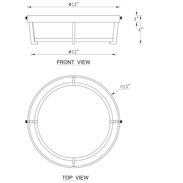 13 in. 1-Light Brushed Nickel Dimmable 20-Watt LED Flush Mount with Acrylic Shade
