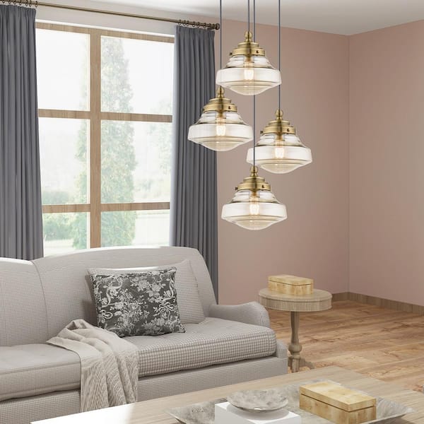 Art Glass Mini Pendants 1 Light Antique Brass Mini Pendant