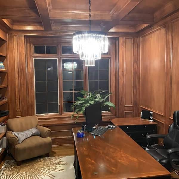 Annapolis 7 -Light Black Unique Tiered Chandelier with Crystal Accents