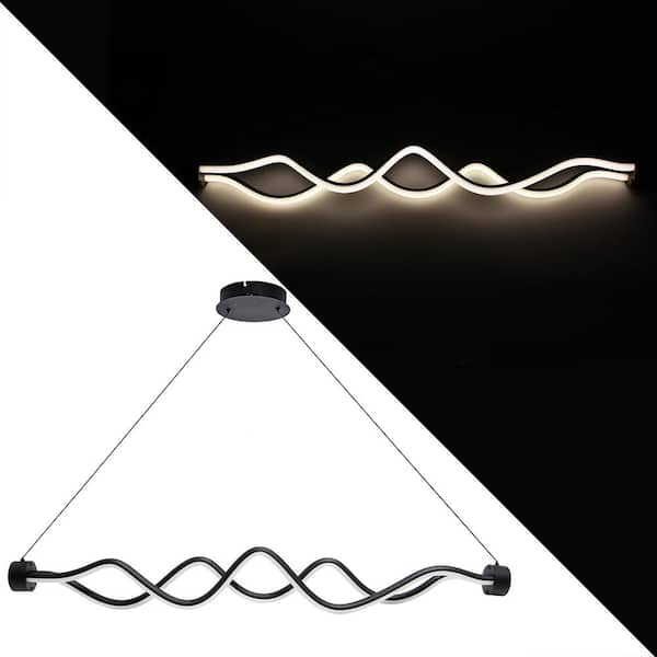 Modern Creative Integrated LED Dimmable Black Hanging Pendant Light