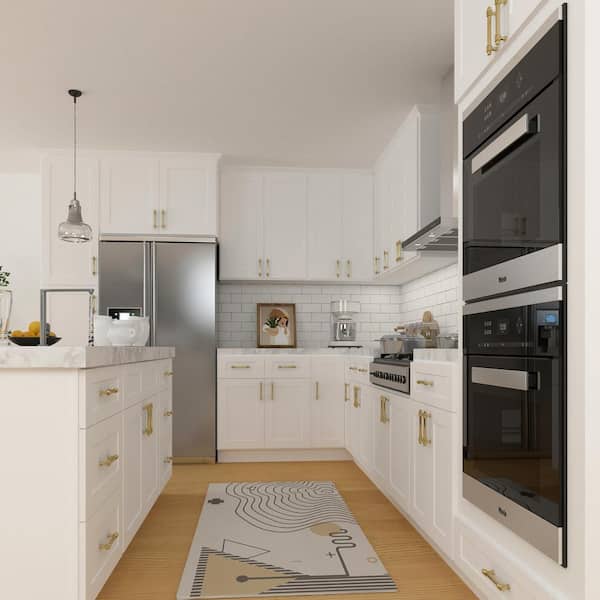 24 in. W X 12 in. D X 42 in. H in Shaker White Plywood Ready to Assemble Wall Kitchen Cabinet