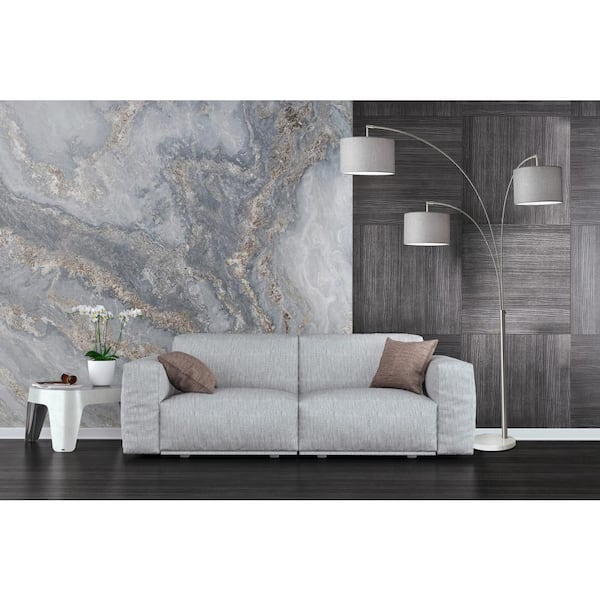 74 in. Steel Bowery 3-Arm Arc Lamp