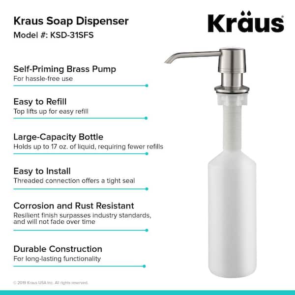 Kitchen Soap Dispenser in All-Brite Spot Free Stainless Steel