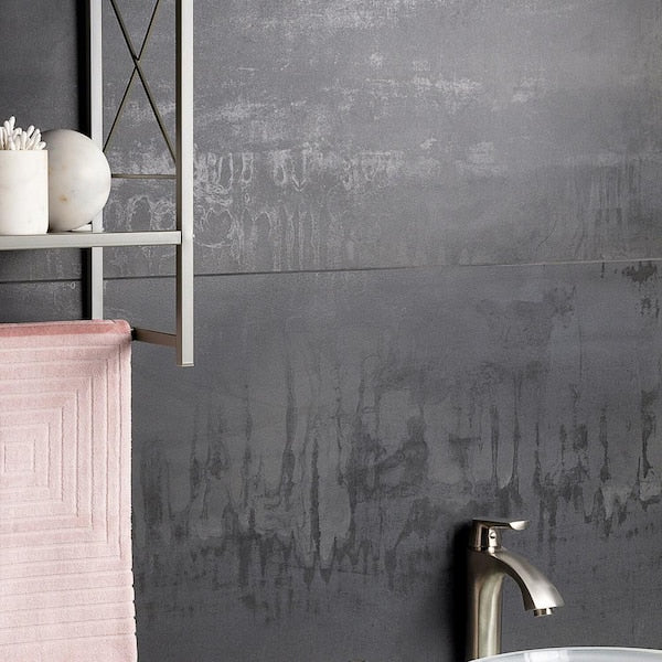 Angela Harris Metallic Dark Gray 24 in. x 48 in. Matte Porcelain Floor and Wall Tile (15.49 Sq. Ft. / Case)
