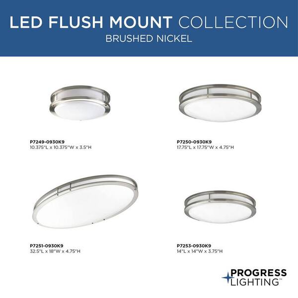 10.38 in. CTC COMM Collection 20 -Watt Brushed Nickel Integrated LED Flush Mount