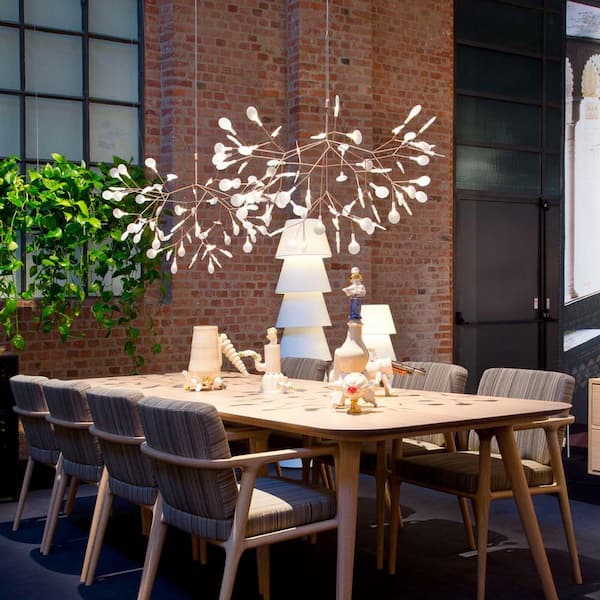 Postmodern 15-Watt 45-Light Integrated LED Rose Gold Unique Modern Linear Chandelier