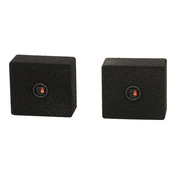 QPower QBomb Single 6.5 in. Bedliner Spray Car Speaker Box Enclosures, Pair