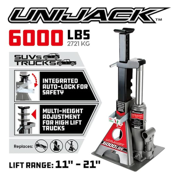 3-Ton Unijack Bottle Jack and Jackstand in One