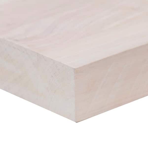 6 ft. L x 25 in. D x 1.5 in. T Unfinished Hevea Butcher Block Countertop in Pre Stain Chalk with Eased Edge