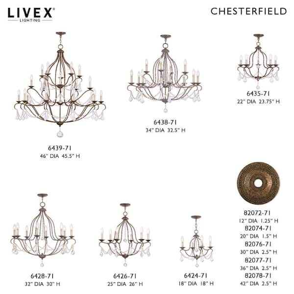 Providence 6-Light Venetian Golden Bronze Incandescent Ceiling Chandelier