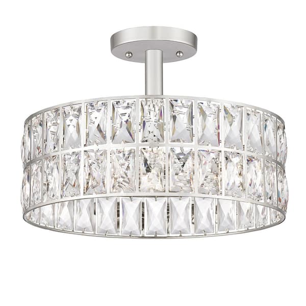 Coffman 3-Light Polished Nickel Semi-Flush Mount