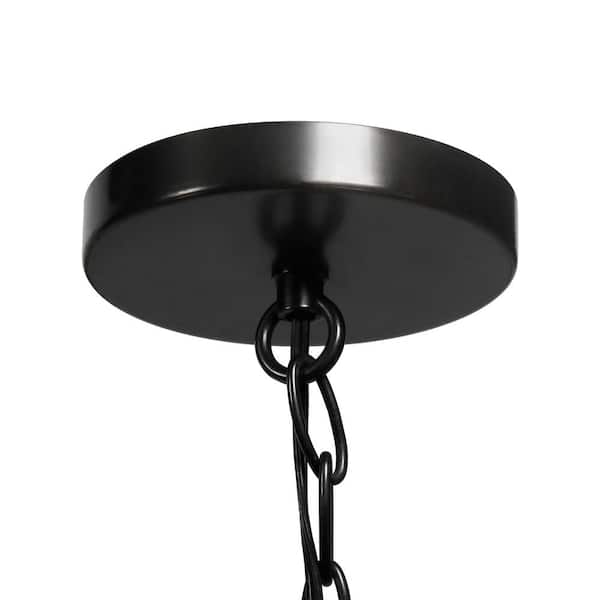 Verona 1-Light Blackened Bronze Pendant with Clear Glass Shade