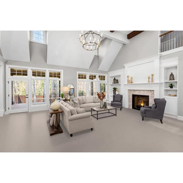 Nimble Creek - Pebble - Gray 32 oz. SD Polyester Texture Installed Carpet