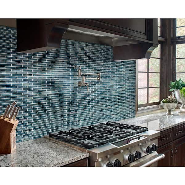Oasis Blast 12 in. x 12 in. Glossy Glass Patterned Look Wall Tile (15 sq. ft./Case)