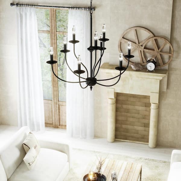 Boise 9-Light Black Candle Style Classic/Traditional Chandelier
