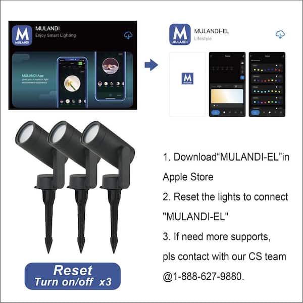 Low Voltage Black LED Spotlight Smart Light Kit with 36-Watt Transformer (3-Pack)