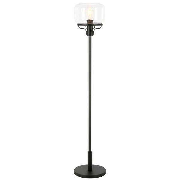 Tatum 62 in. Blackened Bronze Globe and Stem Floor Lamp