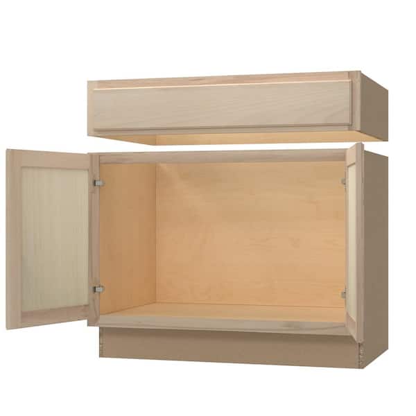 36 in. W x 24 in. D x 34.5 in. H Assembled Accessible Sink Base Kitchen Cabinet in Unfinished with Recessed Panel