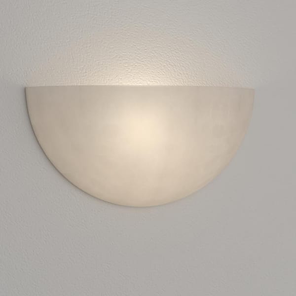 White Alabaster Sleek and Unique Wall Sconce