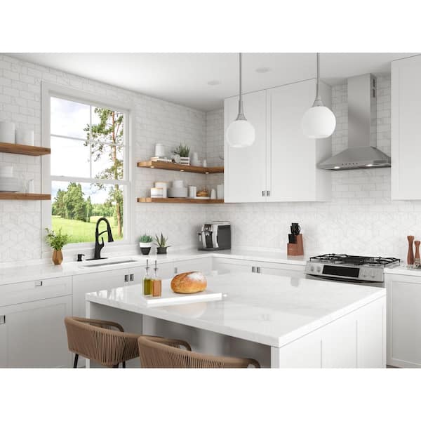 Ladera Culinary 1-Handle Pull Down Sprayer Kitchen Faucet with Deck Plate and Soap Dispenser in Matte Black