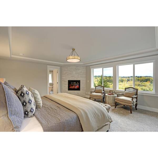 Anders 24 W 22 in 3 Light Rubbed Brass Integrated LED Semi Flush Mount Light with Marbling Parian Plastic Shade