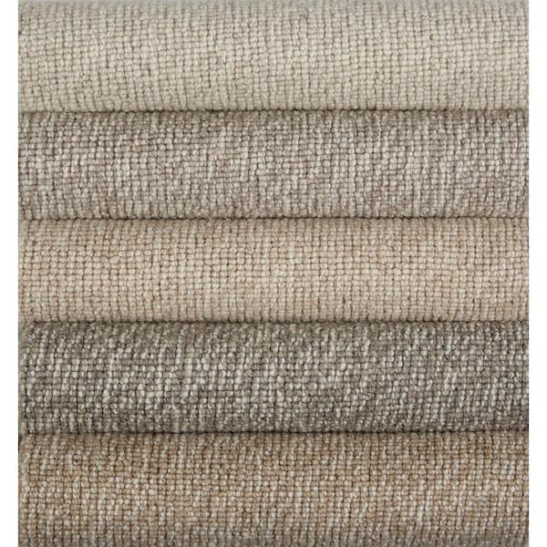 Tidal Tweed - Natural - Beige 13.2 ft. 39.23 oz. Wool Loop Installed Carpet