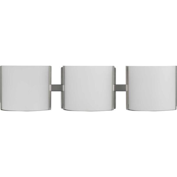 Arch LED Collection 3-Light Brushed Nickel Etched Glass Modern Bath Vanity Light