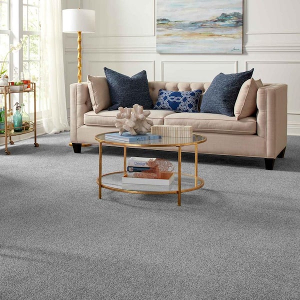 Tides Edge  - Danube - Blue 50 oz. Triexta Texture Installed Carpet