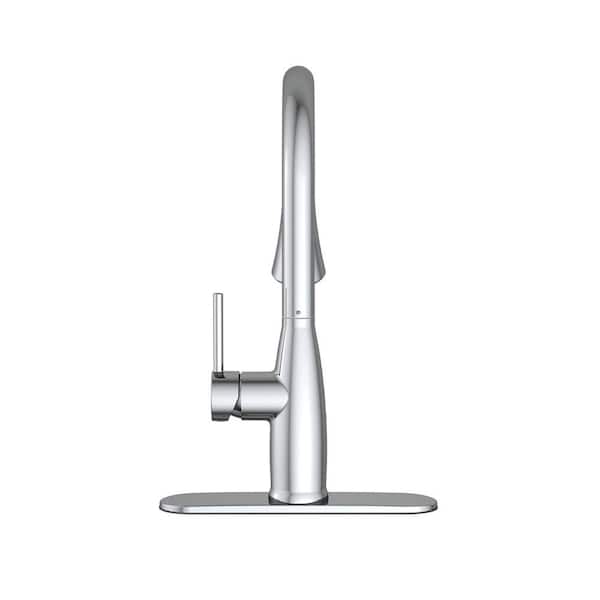 Cartway Single-Handle Pull-Down Sprayer Kitchen Faucet in Chrome
