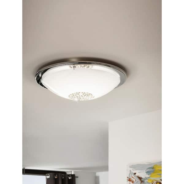 Giolina 14.57 in. 1-Light Chrome LED Flush Mount