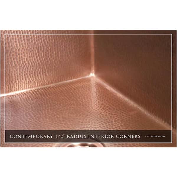 Luxury Medium Patina 12-Gauge Copper 30 in. Single Bowl Farmhouse Apron Kitchen Sink with Accs and Flat Front