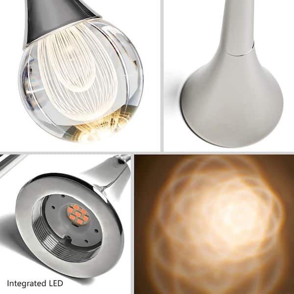 75-Watt Integrated LED Polished Nickel Pendant Light with Clear K9 Crystal