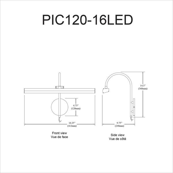 Display/Exhibit 14.5 in. 2-Lights Polished Chrome LED Picture Light