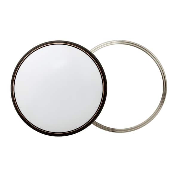 14 in. Light Brushed Nickel and Oil-Rubbed Bronze Adjustable CCT Integrated LED Flush Mount with Interchangeable Trim