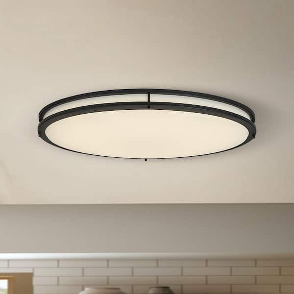 32.25 in. 1-Light Black LED Flush Mount