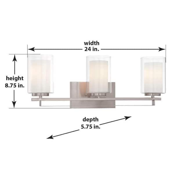 Parsons Studio 3-Light Brushed Nickel Bath Light