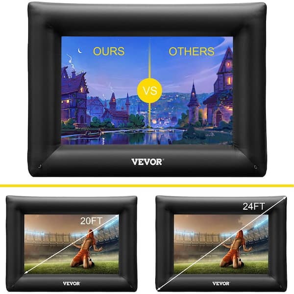 24 ft. Inflatable Movie Screen Inflatable Projector Screen for Outside with 360-Watt Air Blower for Outdoor Movie Use