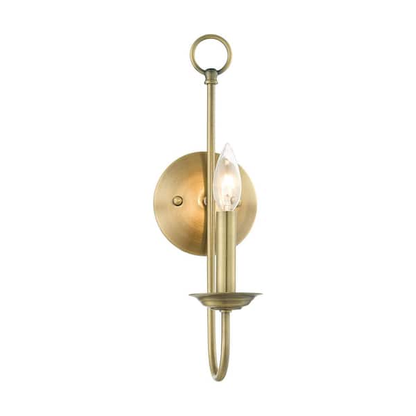 Estate 1 Light Antique Brass Sconce